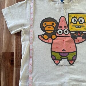 Bape Kids SpongeBob & Patrick Graphic Tee - Cream Pink Yellow Green